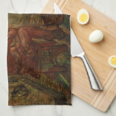 Abend - Die Uhr von Vincent van Gogh Geschirrtuch (Viertel Falte)