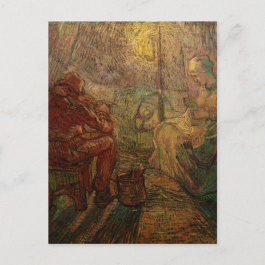 Abend - Die Uhr von Vincent van Gogh Postkarte (Vorderseite)