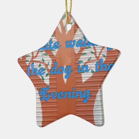 "Abend Dog Walk Dread" - Ich hasse es, den Hund zu Keramikornament (Links)