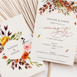 Abend Einladung Burnt Orange Moderne Schrift