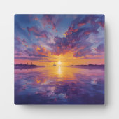 Abend Elegante - farbenfroher Sonnenuntergang über Fotoplatte (Vorderseite)