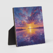 Abend Elegante - farbenfroher Sonnenuntergang über Fotoplatte (Vorderseite)