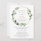 Abend Empfang Greenery Geometric Wedding Einladung (Vorderseite)
