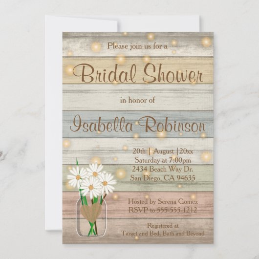 Abend Firefly Brautparty Design Einladung (Vorderseite)