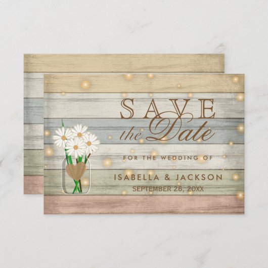 Abend Firefly Save the Date Design (Vorne/Hinten)