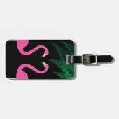 Abend Flamingos und Palm Blätter Gepäckmarke Gepäckanhänger (Vorderseite horizontal)