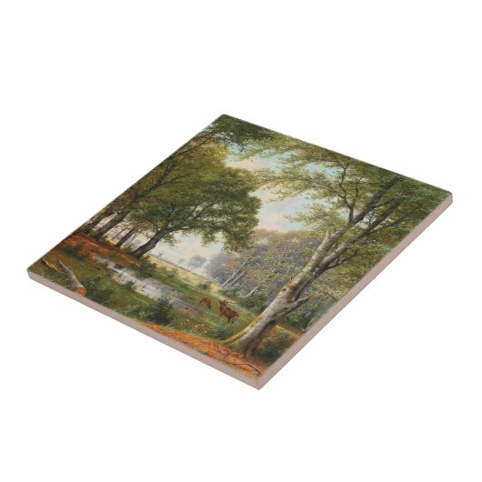 Abend Forest Landschaft Fliese (Seite)