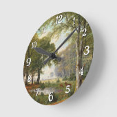 Abend Forest Landschaft Runde Wanduhr (Winkel)