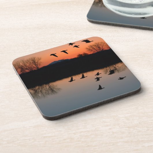 Abend Gänse Getränkeuntersetzer (Linke Seite)