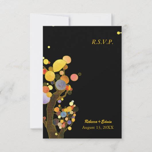 Abend Garden Trees Modern Wedding RSVP (Vorderseite)