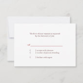 Abend Garden Trees Modern Wedding RSVP Karte (Rückseite)