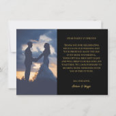 Abend Glam Foto Dankeskarte (Rückseite)