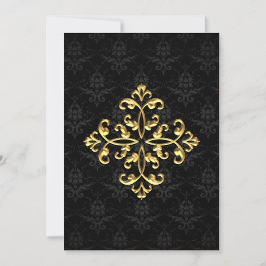 Abend Glam Wedding Einladung (Rückseite)