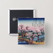 Abend Glow at Koganei Bridge, Ando Hiroshige Button (Vorne & Hinten)