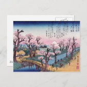 Abend Glow at Koganei Bridge, Ando Hiroshige Postkarte (Vorne/Hinten)