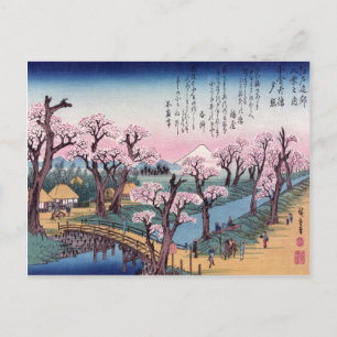 Abend Glow at Koganei Bridge, Ando Hiroshige Postkarte