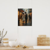 Abend Glühen Steampunk Romantische Farbe Wasser Poster (Küche)