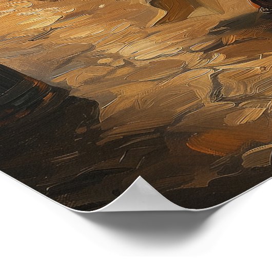 Abend Glühen Steampunk Romantische Farbe Wasser Poster (Ecke)