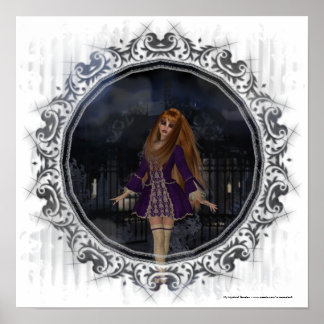 Abend Gotische Fantasie-Redhead-Girl-Poster Poster