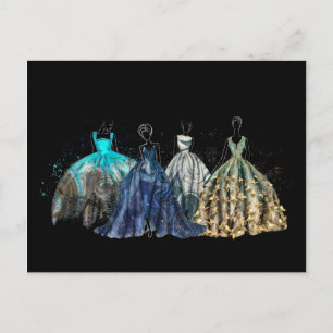 Abend Gowns Collection Illustration Feiertagspostkarte