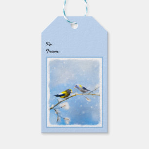 Abend Grosbeak Malerei - Niedliche Original Hunde Geschenkanhänger