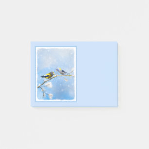 Abend Grosbeak Malerei - Niedliche Original Hunde Post-it Klebezettel