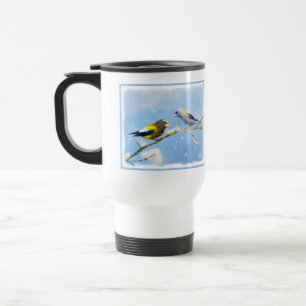 Abend Grosbeak Malerei - Niedliche Original Hunde  Reisebecher
