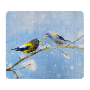 Abend Grosbeak Malerei - Niedliche Original Hunde  Schneidebrett