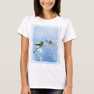 Abend Grosbeak Malerei - Niedliche Original Hunde T-Shirt