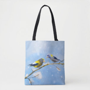 Abend Grosbeak Malerei - Niedliche Original Hunde  Tasche