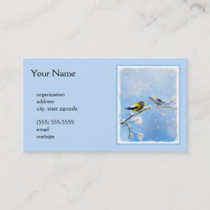 Abend Grosbeak Malerei - Niedliche Original Hunde  Visitenkarte