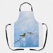 Abend Grosbeak Malerei - Original Wild Bird Art Schürze (Vorderseite)