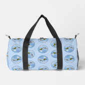 Abend Grosbeak Wintergemälde Original Vogelkunst Duffle Bag (Vorderseite)