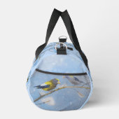 Abend Grosbeak Wintergemälde Original Vogelkunst Duffle Bag (Rechts)