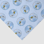 Abend Grosbeak Wintergemälde Original Vogelkunst Seidenpapier (Ausschnitt)