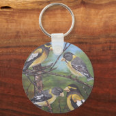 Abend Grosbeaks Schlüsselanhänger (Vorderseite)