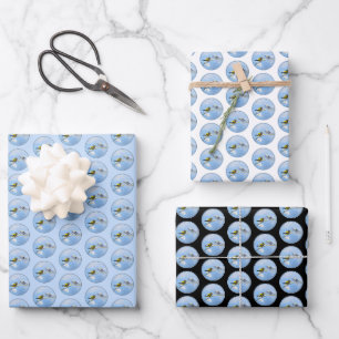 Abend-Großschnabel-Malerei - Süße originelle Hunde Geschenkpapier Set