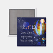 Abend Heißluftballons Hochzeitsfeiern Das Datum sp Magnet (Vorderseite/Rückseite)