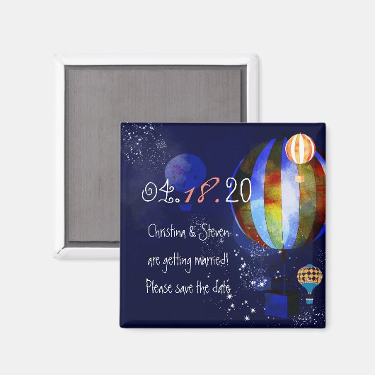 Abend Heißluftballons Hochzeitsfeiern Das Datum sp Magnet (Vorderseite/Rückseite)
