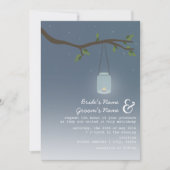 Abend Hochzeit im Freien - Mason Jar mit Kerze Einladung (Vorderseite)