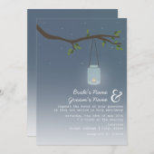 Abend Hochzeit im Freien - Mason Jar mit Kerze Einladung (Vorne/Hinten)