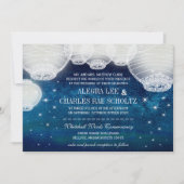 Abend Hochzeitsseegefecht unter den Sternen Einladung (Vorderseite)