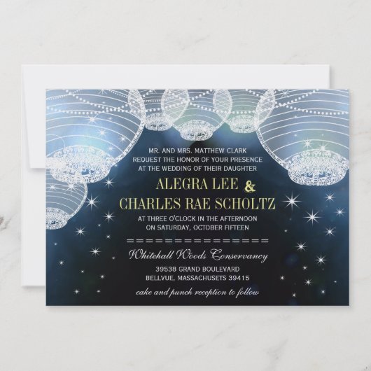 Abend Hochzeitsseegefecht unter den Sternen Einladung (Vorderseite)