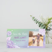 Abend Hydrangeas Wedding Foto Save the Date (Stehend Vorderseite)