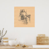 Abend im alten Haus Poster (Küche)