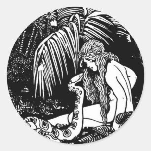 Abend im Garten Runder Aufkleber