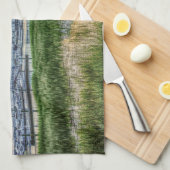 Abend im Hafen von Charleston Geschirrtuch (Viertel Falte)