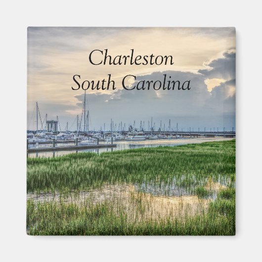 Abend im Hafen von Charleston Magnet (Vorne)