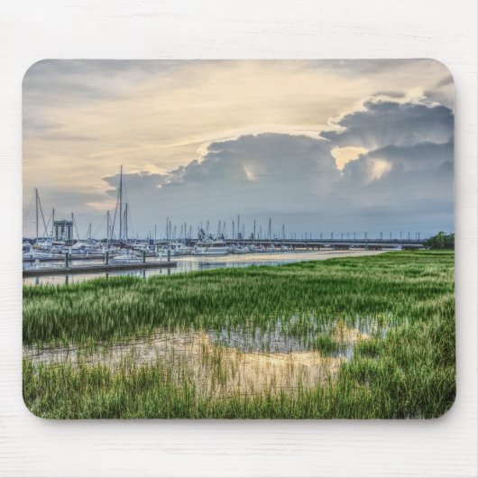 Abend im Hafen von Charleston Mousepad (Vorne)