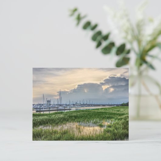 Abend im Hafen von Charleston Postkarte (Stehend Vorderseite)